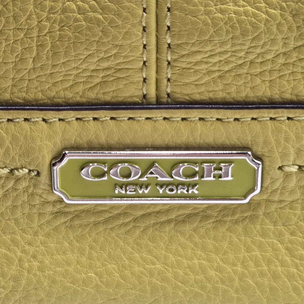 Coach Yellow Leather Hobo Shoulder Bag with Silver Hardware